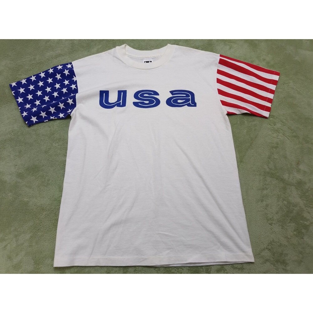Vintage Shirt Adult Large White L.A.Sportswear USA 90s Single Stitch
